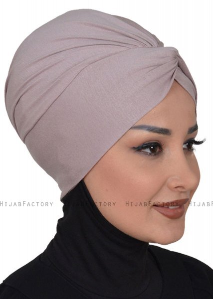 Astrid - Taupe Cotton Turban - Ayse Turban