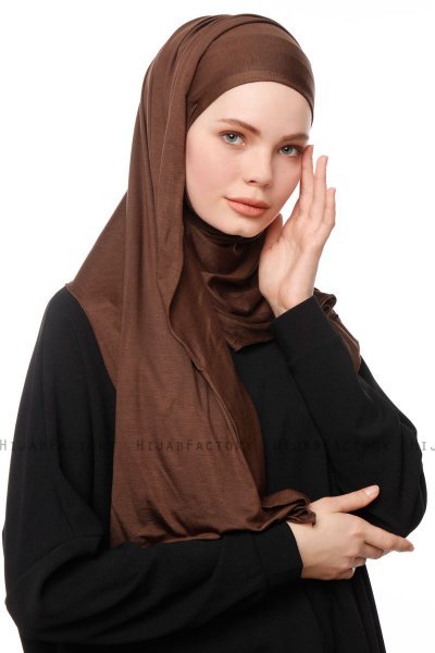 Asya - Brown Practical Viskos Hijab