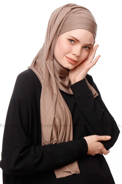 Asya - Dark Taupe Practical Viskos Hijab