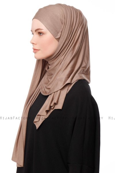 Asya - Dark Taupe Practical Viskos Hijab