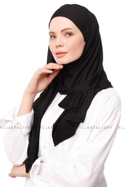 Asya - Black Practical Viskos Hijab