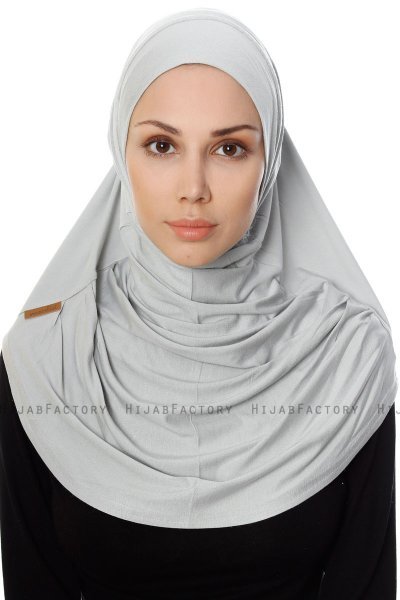 Ava - Light Grey One-Piece Al Amira Hijab - Ecardin