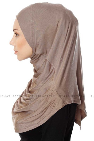 Ava - Dark Taupe One-Piece Al Amira Hijab - Ecardin