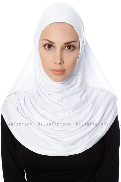 Ava - White One-Piece Al Amira Hijab - Ecardin