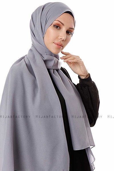 Ayla - Grey Chiffon Hijab
