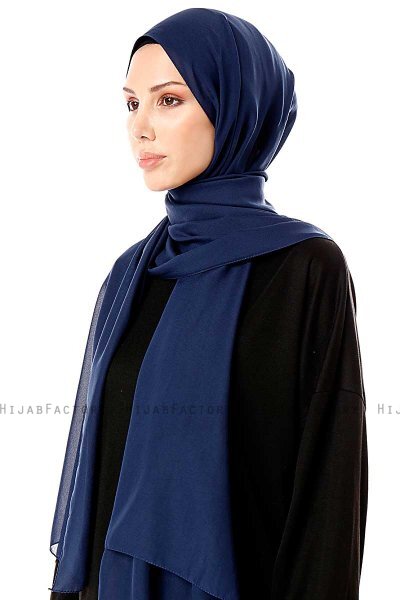 Ayla - Navy Blue Chiffon Hijab