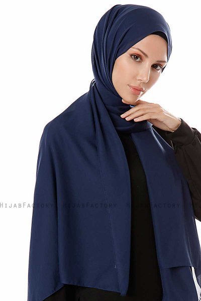 Ayla - Navy Blue Chiffon Hijab