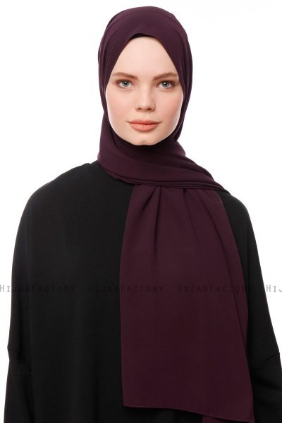 Aylin - Dark Purple Medine Silk Hijab - Gülsoy