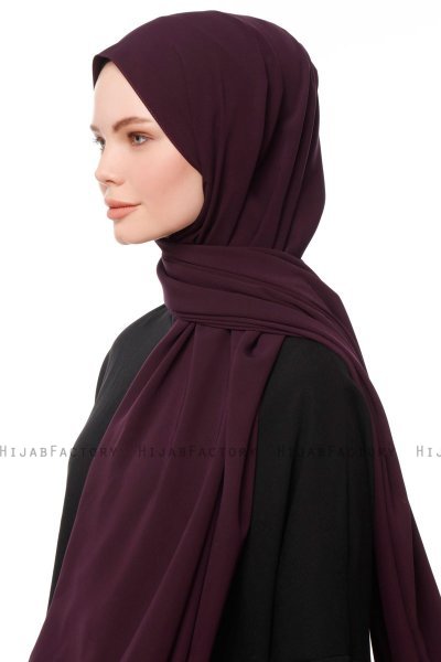 Aylin - Dark Purple Medine Silk Hijab - Gülsoy
