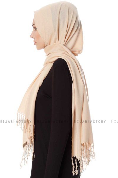Aysel - Light Beige Pashmina Hijab - Gülsoy