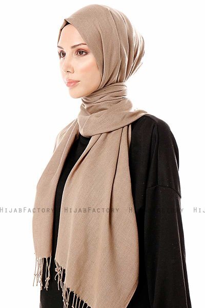 Aysel - Light Brown Pashmina Hijab - Gülsoy