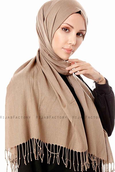 Aysel - Light Brown Pashmina Hijab - Gülsoy