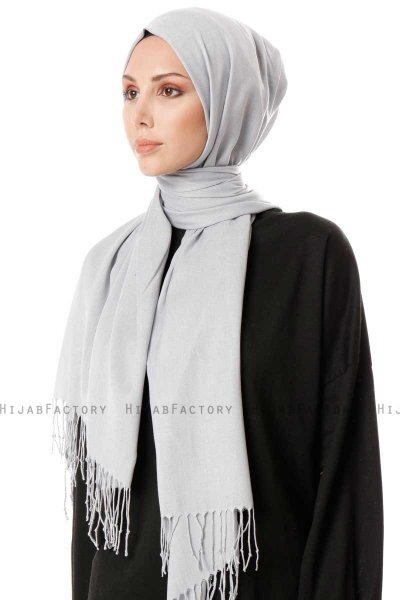 Aysel - Light Grey Pashmina Hijab - Gülsoy