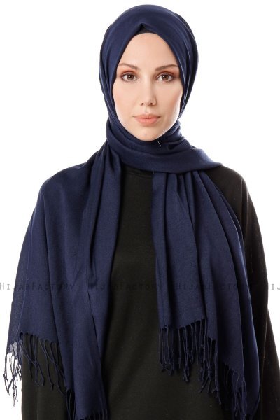 Aysel - Navy Blue Pashmina Hijab - Gülsoy