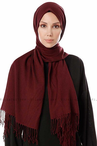 Aysel - Dark Bordeaux Pashmina Hijab - Gülsoy