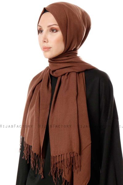 Aysel - Dark Brown Pashmina Hijab - Gülsoy