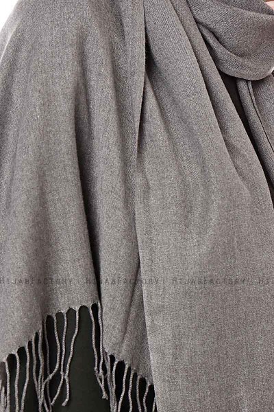 Aysel - Dark Grey Pashmina Hijab - Gülsoy