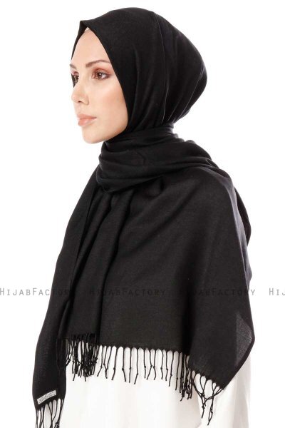 Aysel - Black Pashmina Hijab - Gülsoy