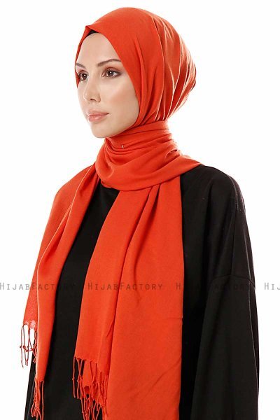 Aysel - Brick Red Pashmina Hijab - Gülsoy