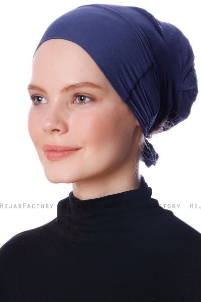 Azra - Navy Blue Parizien Underscarf - Ecardin