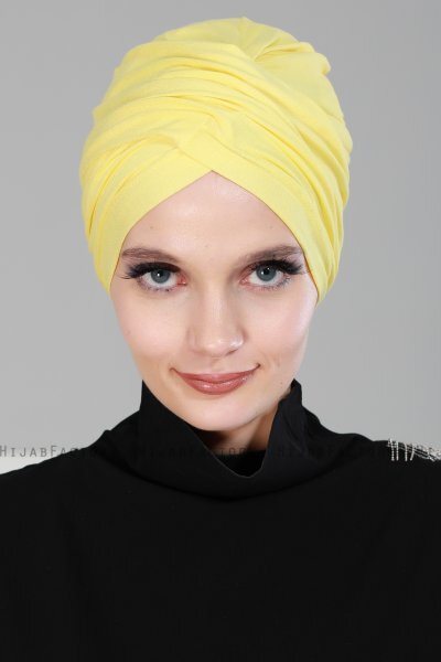 Fiona - Yellow Cotton Turban - Ayse Turban