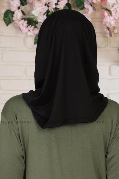 Wilda - Black Cotton Hijab