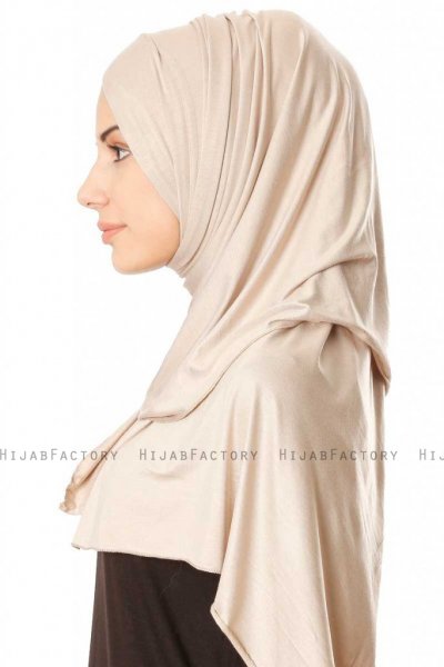 Betul - Light Taupe 1X Jersey Hijab - Ecardin