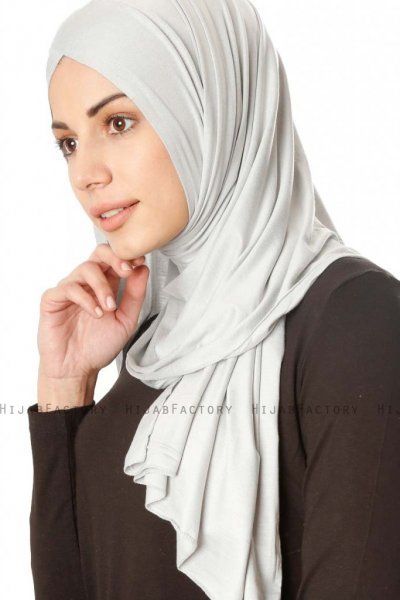 Betul - Light Grey 1X Jersey Hijab - Ecardin