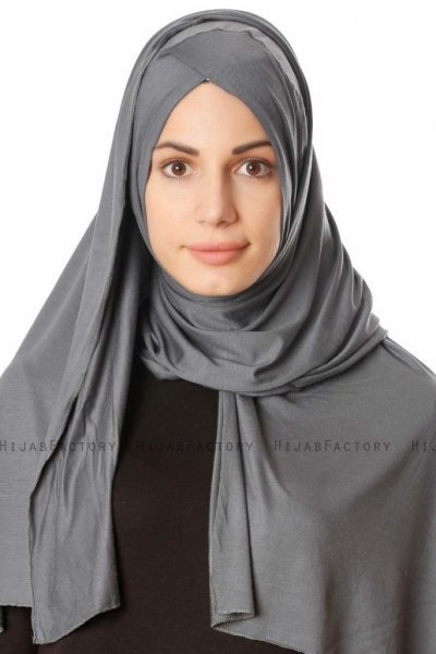 Betul - Dark Grey 1X Jersey Hijab - Ecardin