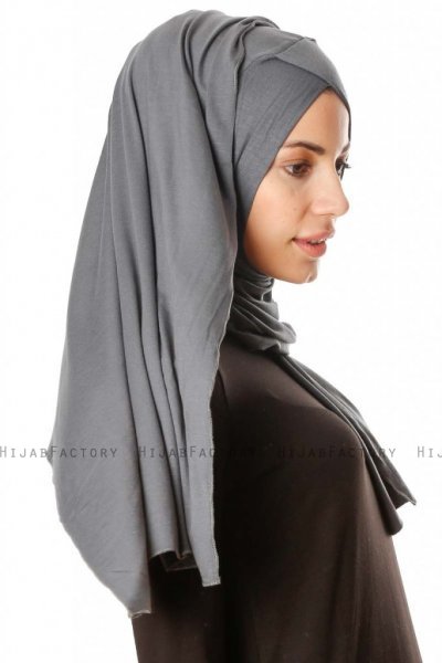 Betul - Dark Grey 1X Jersey Hijab - Ecardin