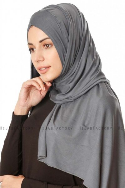 Betul - Dark Grey 1X Jersey Hijab - Ecardin