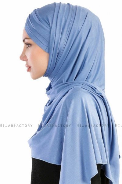 Cansu Indigo 3X Jersey Hijab Sjal Ecardin 200941-3