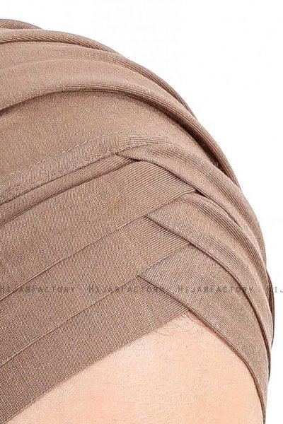 Cansu Mörk Taupe 3X Jersey Hijab Sjal 200909-5