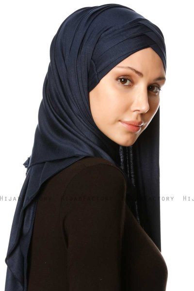 Cansu - Navy Blue 3X Jersey Hijab
