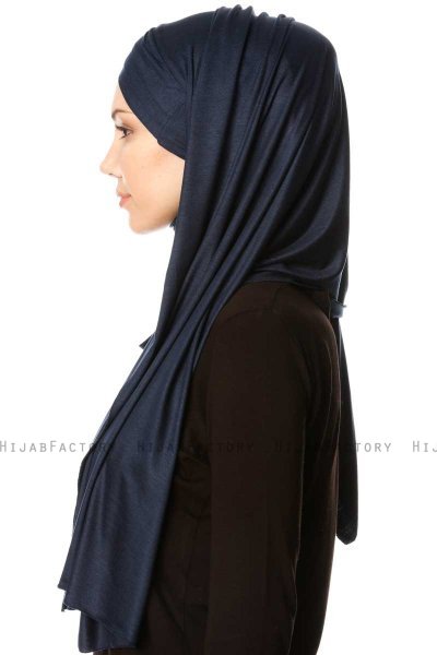Cansu - Navy Blue 3X Jersey Hijab