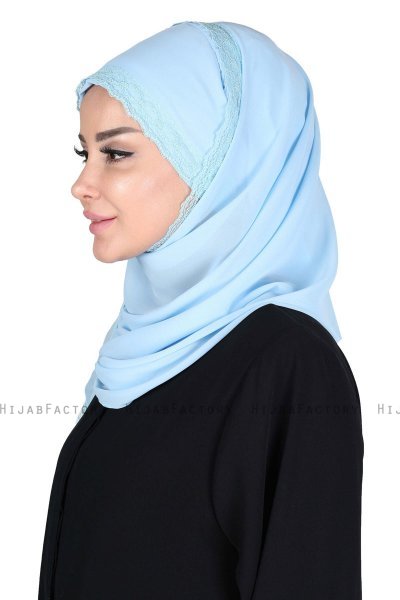 Carin - Light Blue Practical Chiffon Hijab