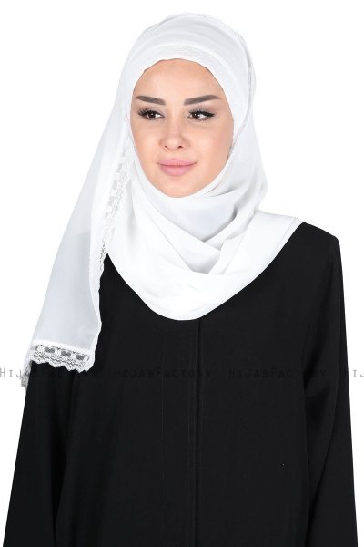 Carin - Offwhite Practical Chiffon Hijab