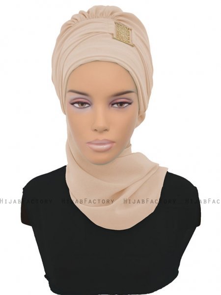 Carmen - Beige Practical Hijab - Ayse Turban