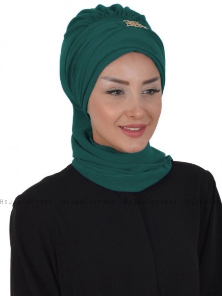 Beatrice Mörkgrön Turban Hijab Ayse Turban 320913-1