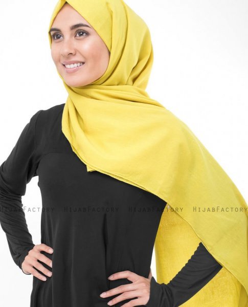 Cellery Yellow Gul Georgette Hijab5XA46a