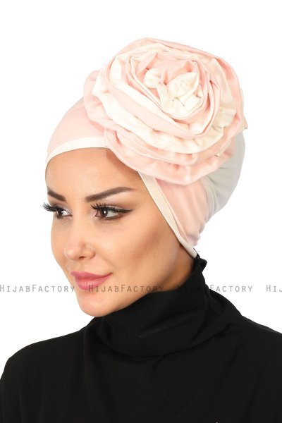 Clara - Dusty Pink & Creme Cotton Turban