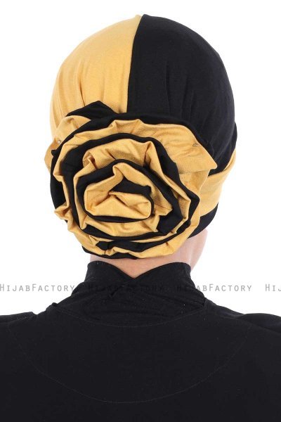Clara - Mustard & Black Cotton Turban