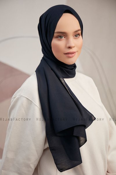 Silky Plain - Navy Blue Hijab