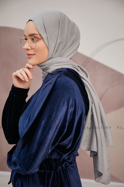 Silky Plain - Grey Hijab