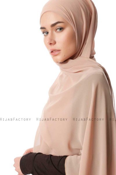 Derya - Beige Practical Chiffon Hijab