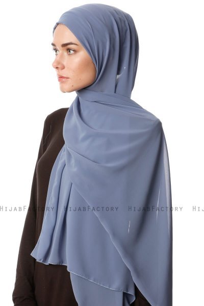 Derya - Denim Practical Chiffon Hijab