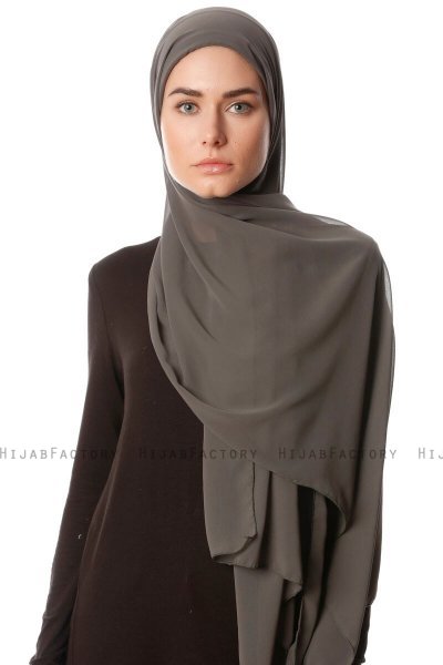 Derya - Khaki Practical Chiffon Hijab - Hijab