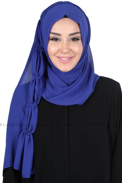 Disa - Blue Practical Chiffon Hijab