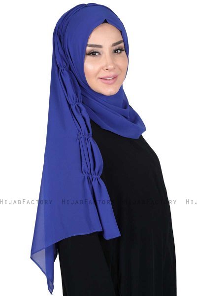 Disa - Blue Practical Chiffon Hijab