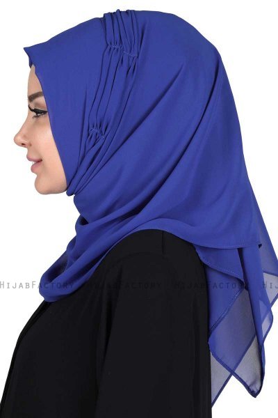 Disa - Blue Practical Chiffon Hijab